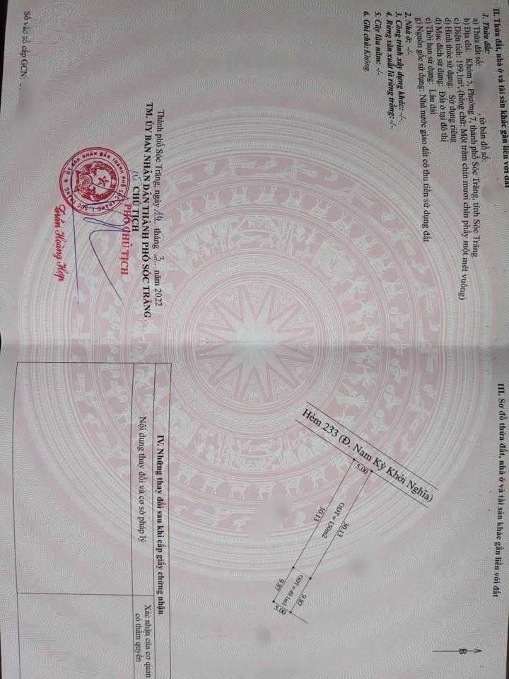 Đất nền mặt tiền hẻm ô tô 233 Nam Kỳ Khởi Nghĩa 200m² - Giá chỉ 850 triệu!