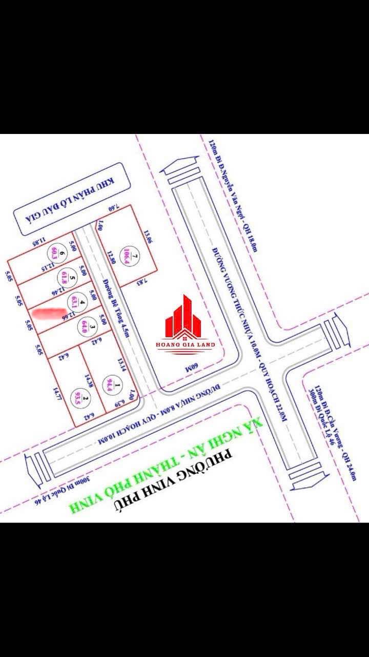 Đất nền Nghi Ân 63,1m² giá thỏa thuận - Vị trí thuận lợi gần chợ