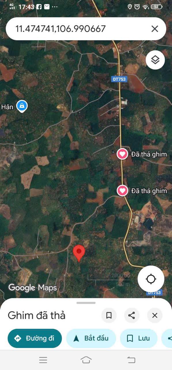 Đất nền 1.15ha mặt tiền đường ĐT753 - Cơ hội đầu tư lý tưởng chỉ 1.5 tỷ!