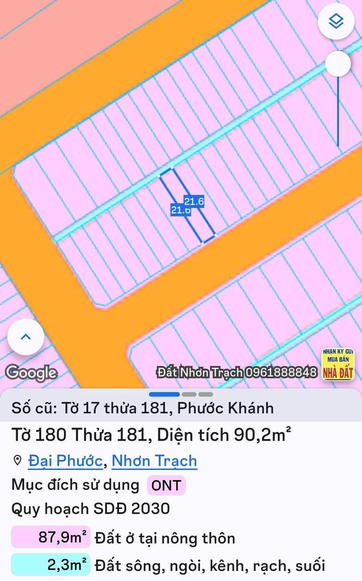 Đất nền tái định cư Phước Khánh Nhơn Trạch 90m² giá 2.15 tỷ - Cơ hội đầu tư tuyệt vời!