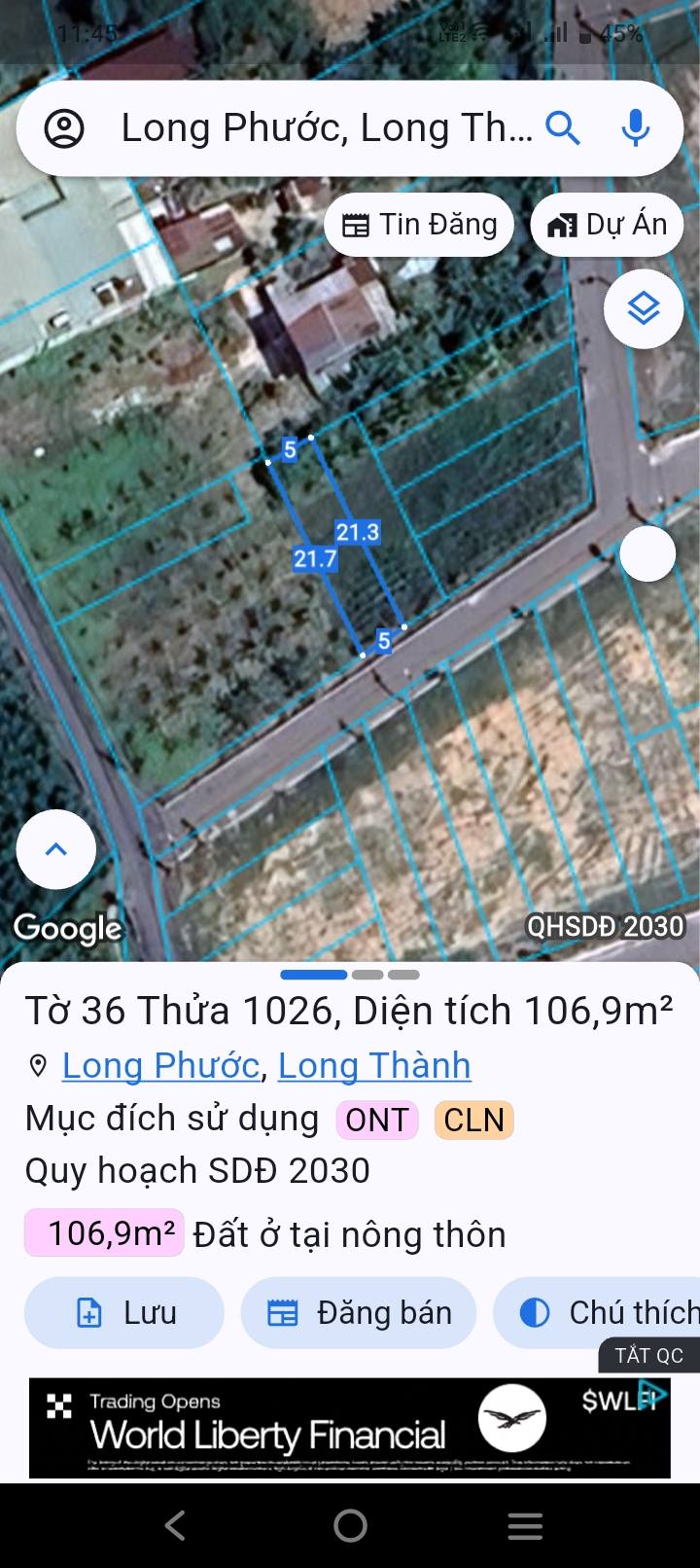 Đất nền Long Phước, Long Thành 107m² giá 1 tỷ - Vị trí đắc địa gần sân bay!