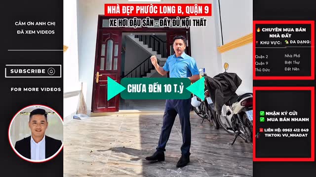 Nhà đẹp Phước Long B, Quận 9 88.2m² giá 9.9 tỷ - Sân rộng đổ ô tô!