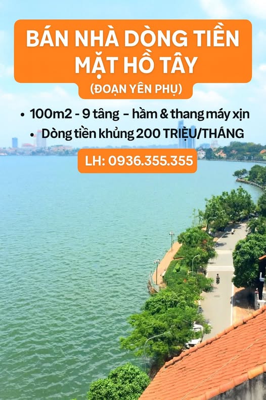 Bán nhà mặt hồ Tây 100m² giá 50 tỷ - Dòng tiền khủng cho thuê!
