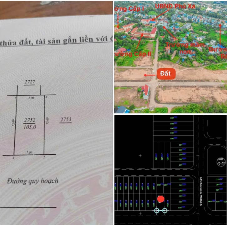 Đất TĐC Phú Xá 105m² giá 2.1 tỷ - Hạ tầng hoàn thiện, vị trí đẹp!