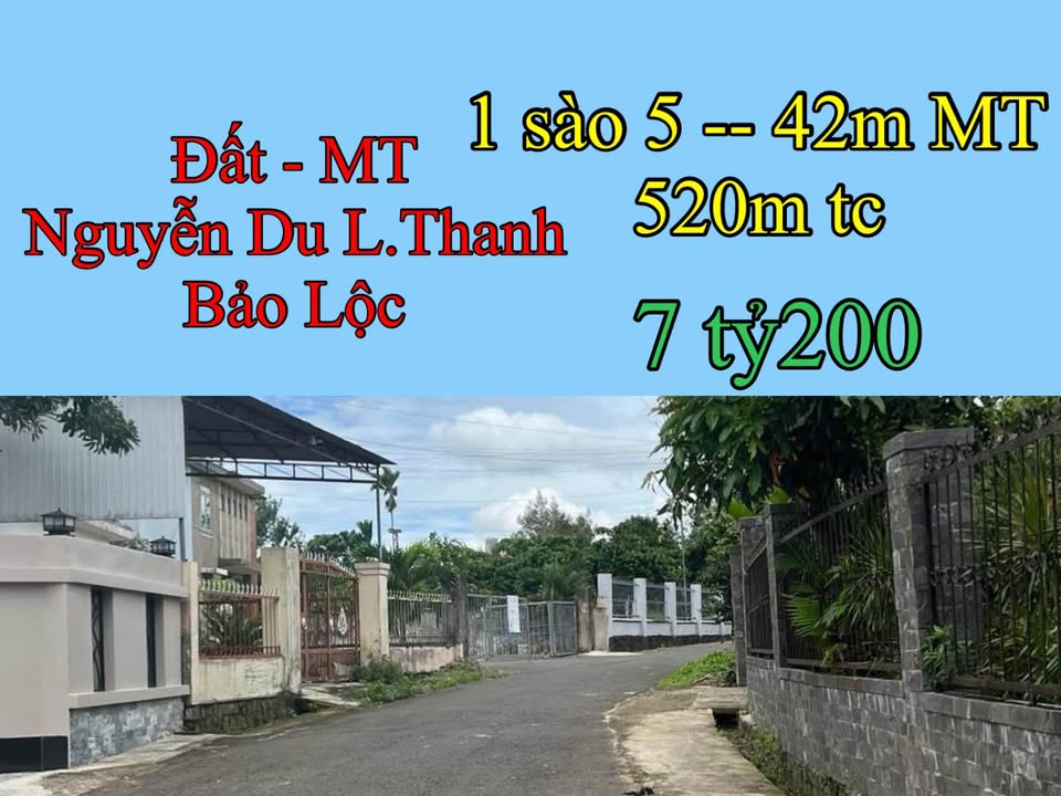Đất nền Bảo Lộc 1536m² giá 7.2 tỷ - Mặt tiền đường Nguyễn Du