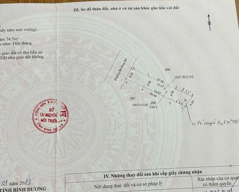 Đất nền Bến Cát 134m² giá 1.7 tỷ - Vị trí đẹp, tiện ích đầy đủ!