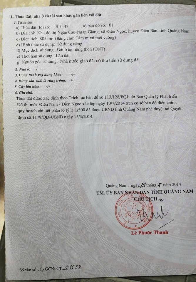 Đất nền khu đô thị Ngân Câu, Điện Ngọc, 80m² giá 2 tỷ - Sổ hồng chính chủ, sang tên nhanh!