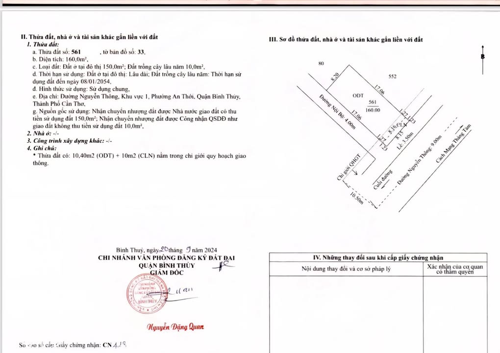 Đất 2 mặt tiền đường Nguyễn Thông, phường An Thới, 188.6m² giá 11.5 tỷ - Cơ hội đầu tư tuyệt vời!