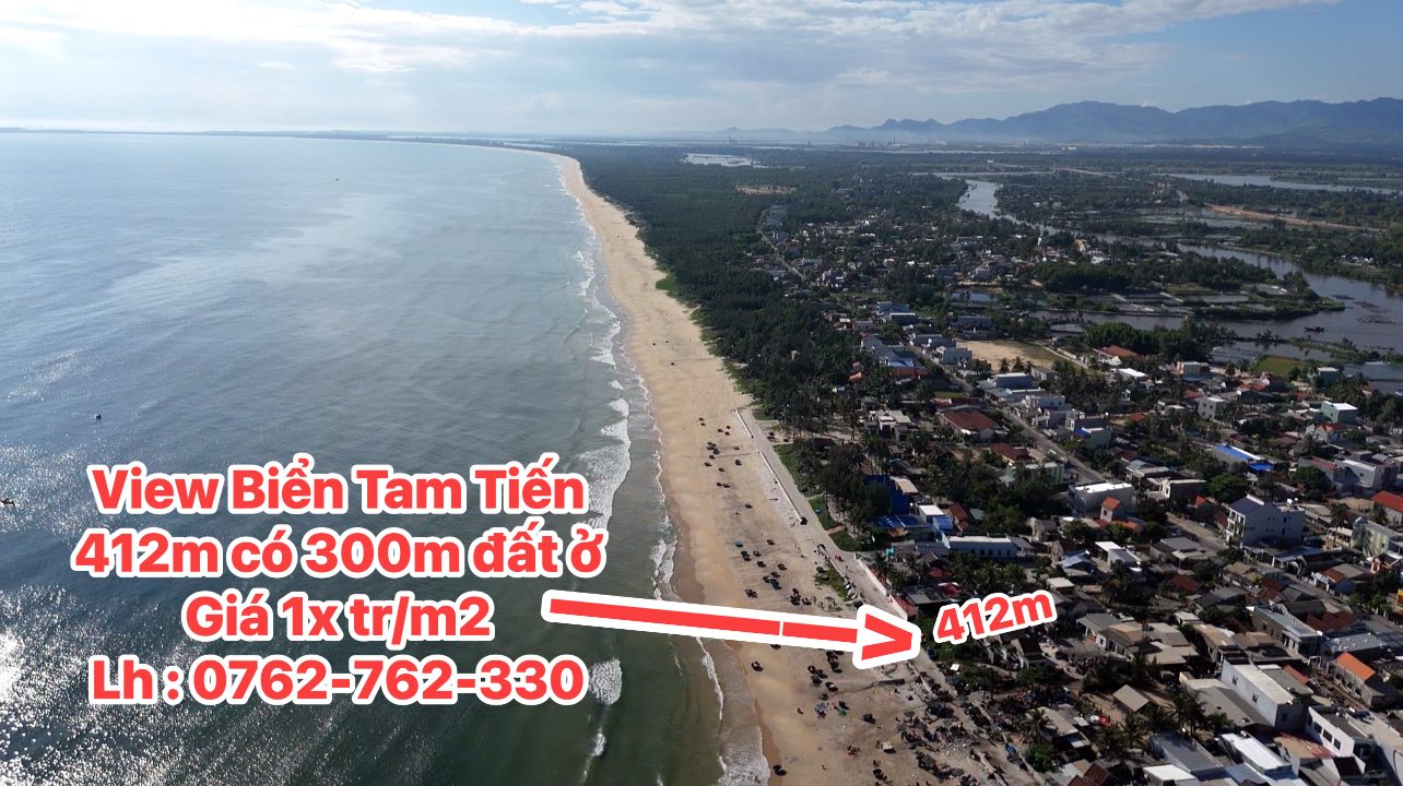 Đất 2 mặt tiền view biển Tam Tiến 412m² giá chỉ 10 triệu/m² - Cơ hội đầu tư vàng!