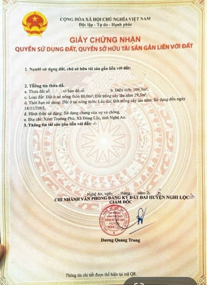 Đất nền Nghi Trường 109m² giá 1.33 tỷ - Cơ hội đầu tư tuyệt vời!