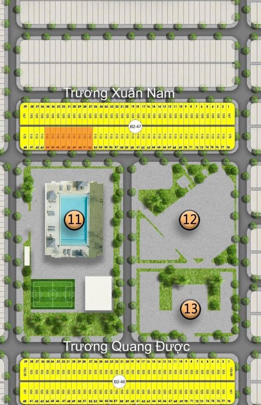 Đất dự án Nam Hoà Xuân 110m² giá từ 6.055 tỷ - Đối diện trường cấp 2