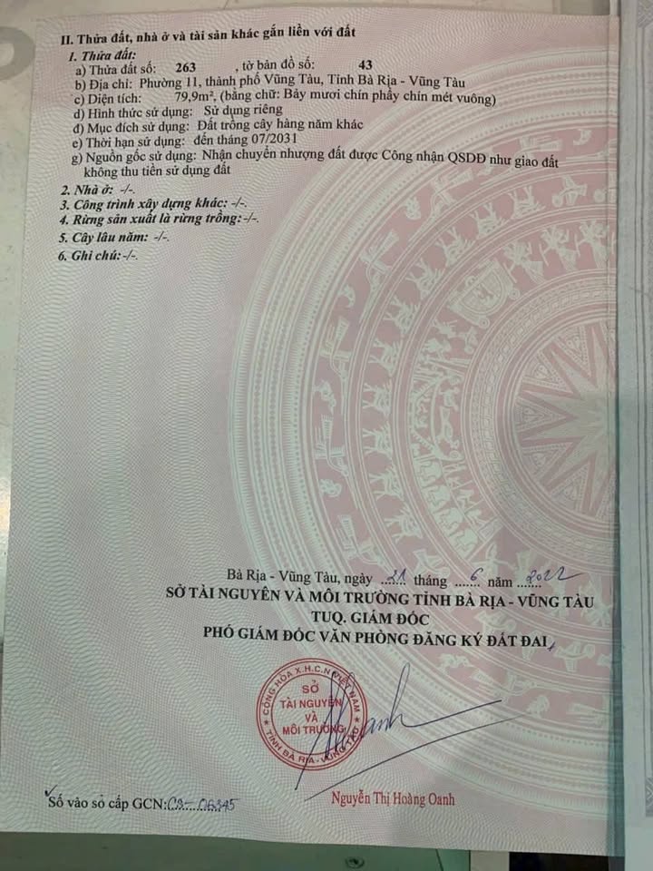 Đất nền hẻm 12 Bắc Sơn, Vũng Tàu 80m² giá 2.43 tỷ - Cơ hội đầu tư sinh lời!