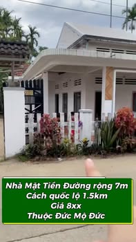 Nhà mặt tiền đường lớn Mộ Đức 340m² giá chỉ 800 triệu - Dọn vào ở ngay!