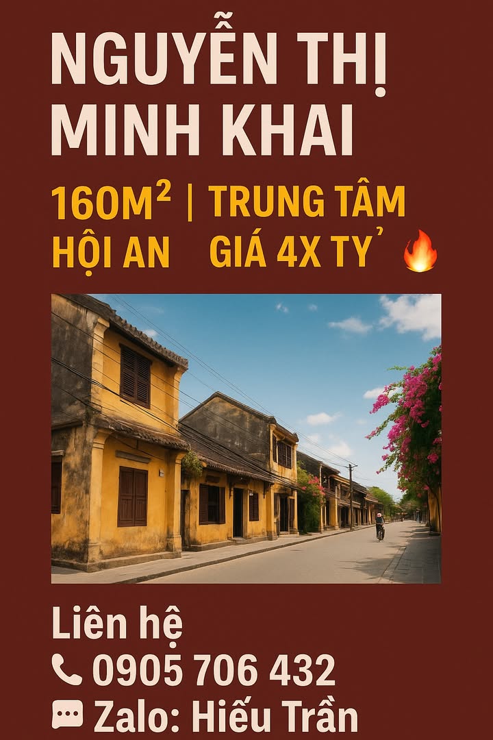 FrontHouse Nguyễn Thị Minh Khai Hội An 160m² giá 40 tỷ - Hàng hiếm cho đầu tư du lịch!