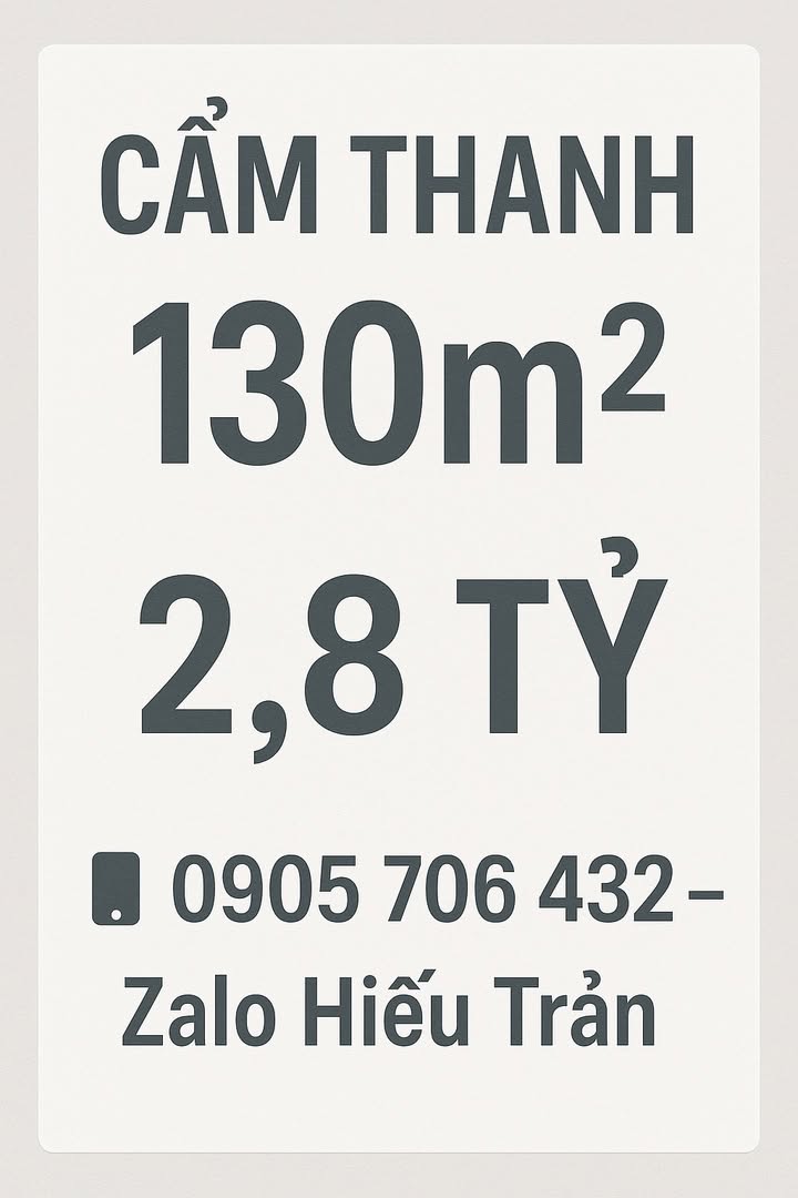 Đất Cẩm Thanh 130m² giá 2.8 tỷ - Vị trí đẹp, đầu tư sinh lời!