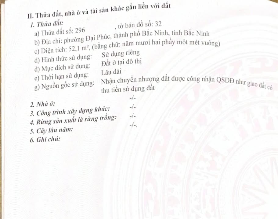 Đất nền Đại Phúc 52m² giá 3 tỷ - Đường ô tô thông thoáng!