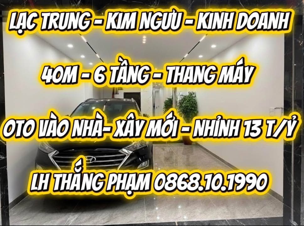 Nhà phố Lạc Trung, Hai Bà Trưng 40m² giá 13 tỷ - Thiết kế hiện đại, kinh doanh thuận lợi!