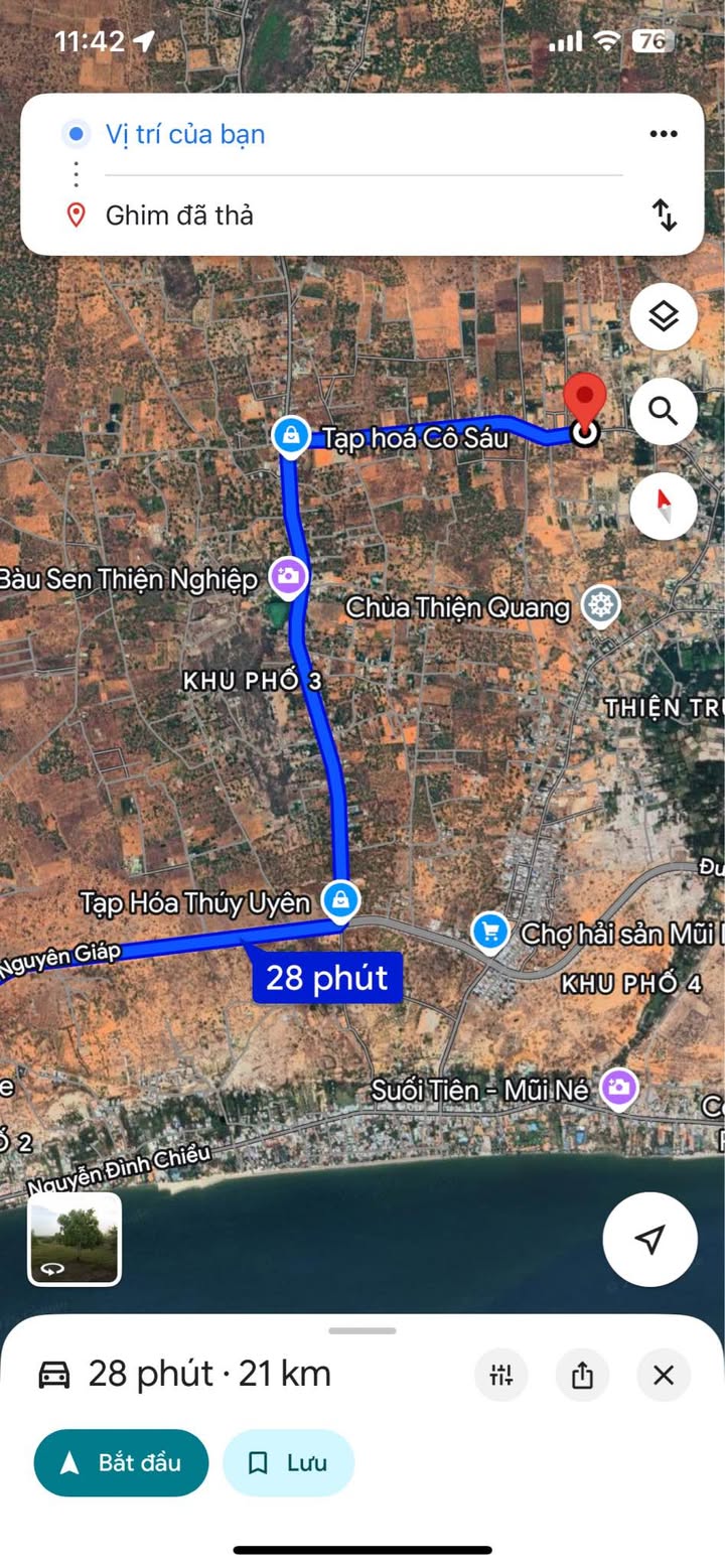 Đất thổ cư 1000m² mặt tiền Trần Bình Trọng, Mũi Né chỉ 4 tỷ - Cơ hội đầu tư hiếm có!