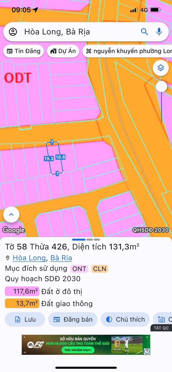 Đất nền Khu Hòa Long Centrer Bà Rịa 135m² giá 2.3 tỷ - Cơ hội đầu tư tuyệt vời!