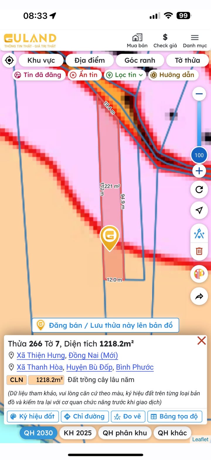 Lô đất sào 1200m² tại Thiện Hưng, Bù Đốp giá chỉ 200 triệu - Cơ hội đầu tư tuyệt vời!