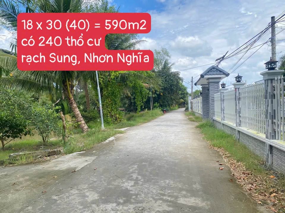 Đất nền 590m² mặt tiền 18m tại Nhơn Ái - Đầu tư sinh lời tuyệt vời!