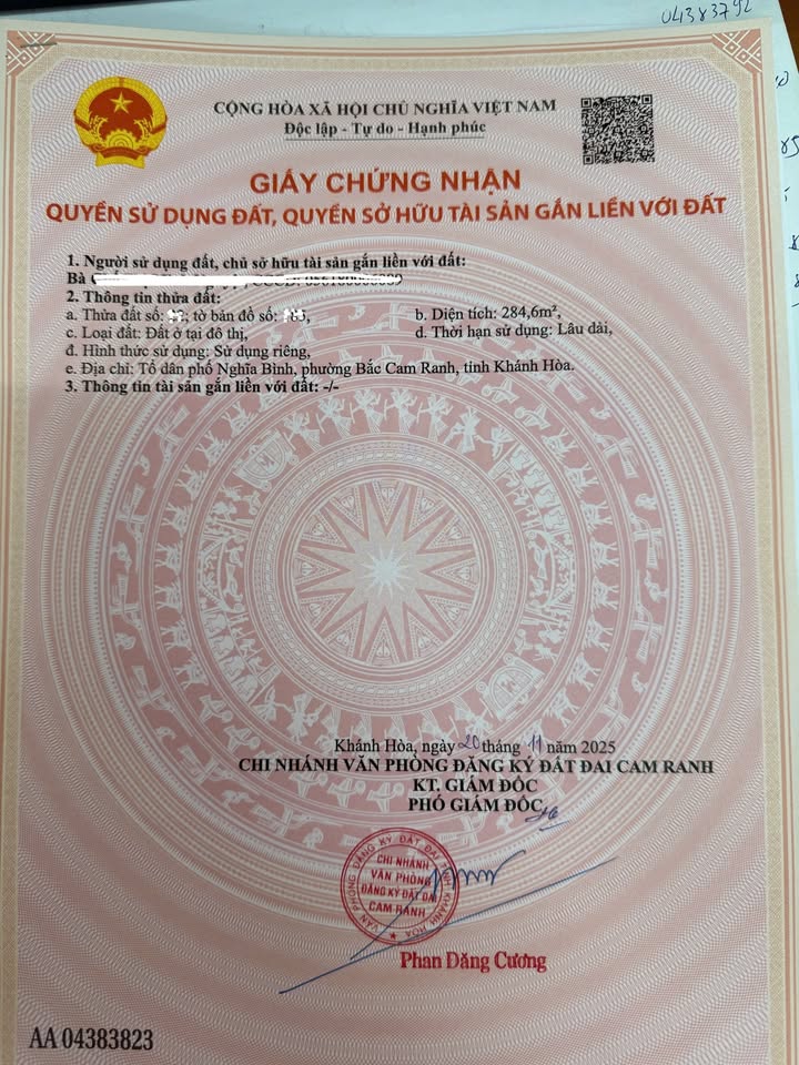 Đất thổ cư 284,6m² kèm nhà cấp 4 tại Bắc Cam Ranh - Đầu tư sinh lời tuyệt vời!