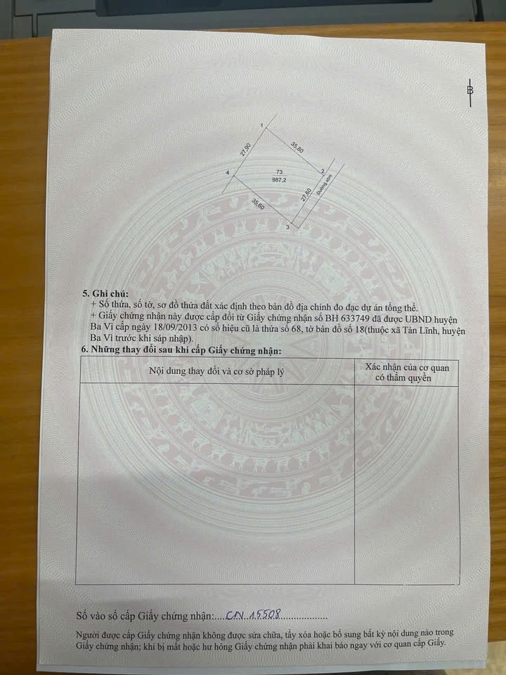 Đất nền Bát Đầm, Ba Vì 987m² - Sổ đỏ chính chủ, giá thỏa thuận!