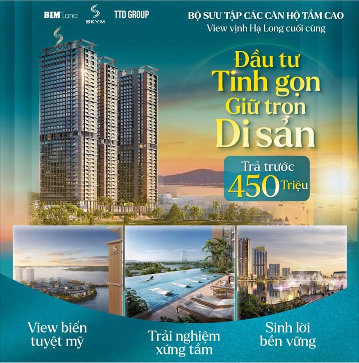 Căn hộ SkyM Vịnh Hạ Long 37m² giá 450 triệu - Cơ hội đầu tư hiếm có!