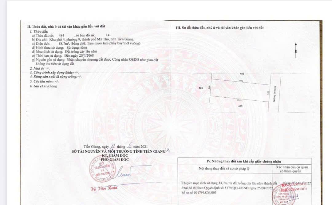 Đất nền liền kề Phường 9, Mỹ Tho 88.5m² giá 700 triệu - Đầu tư sinh lời ngay!