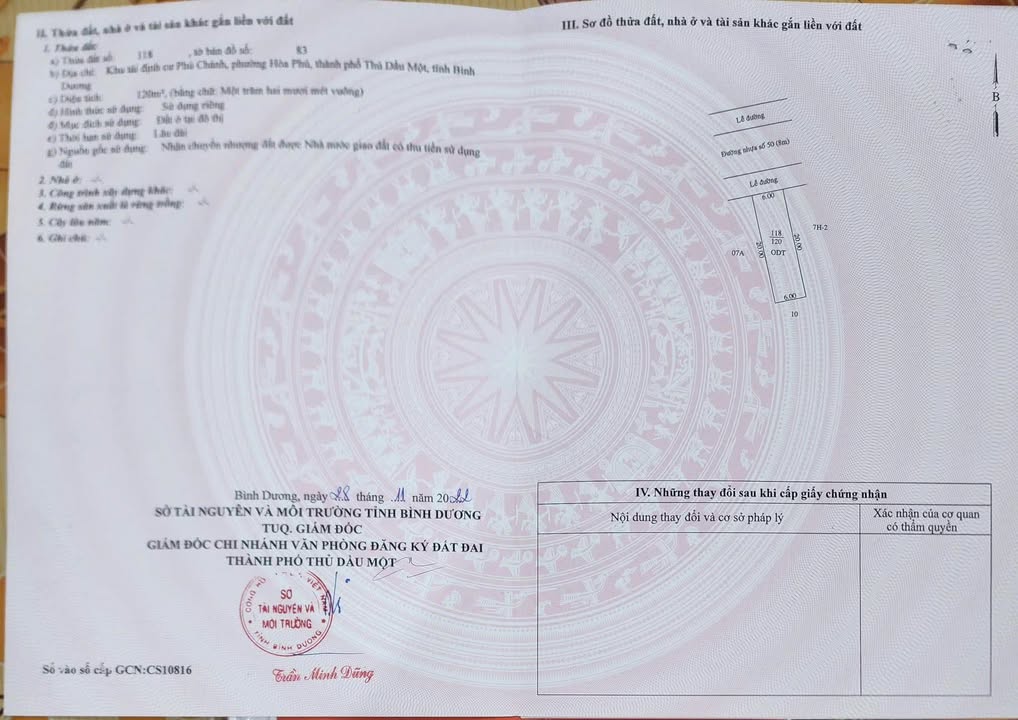 Đất nền Phú Chánh Tân Uyên 120m² giá 3.3 tỷ - Sổ đỏ chính chủ