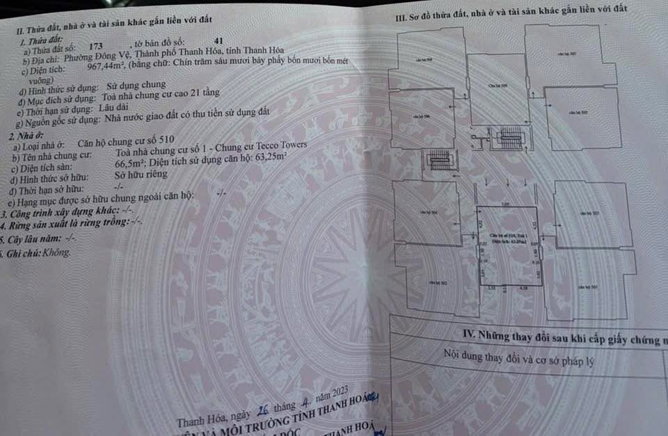 Chung cư Tecco Đông Vệ, Thanh Hóa 67m² giá 1 tỷ - Sẵn sàng vào ở!