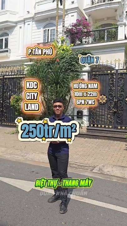 Biệt thự KDC Cityland Tân Phú Quận 7 220m² giá 55 tỷ - Thiết kế hiện đại, sân vườn cá koi