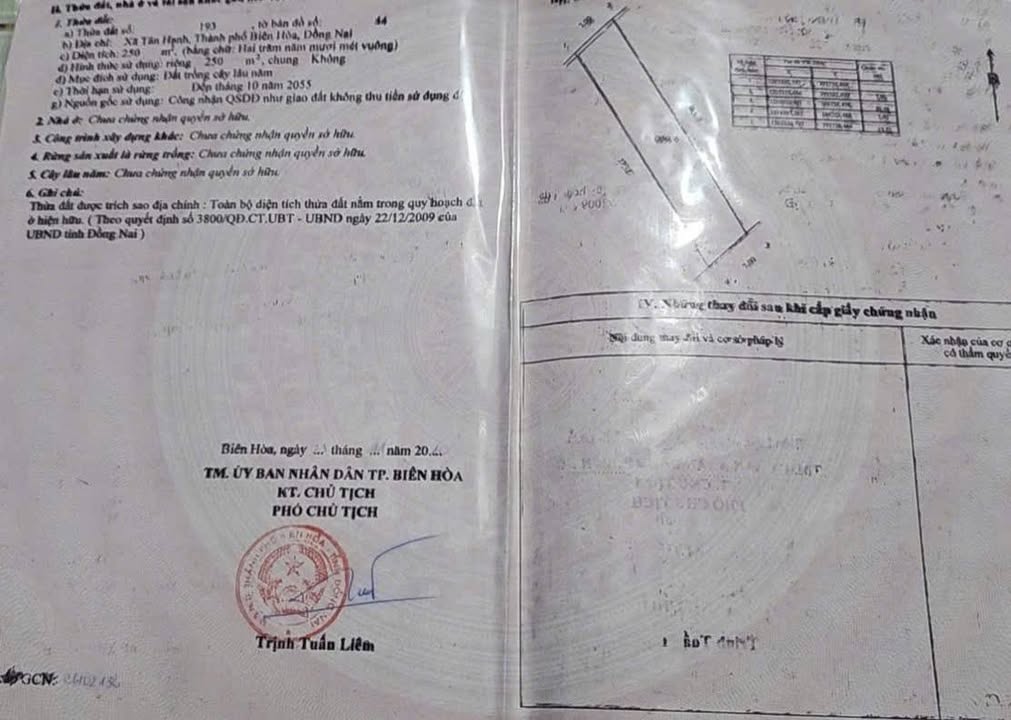 Đất nền Tân Hạnh Biên Hòa 250m² giá 1.5 tỷ - Thích hợp xây nhà vườn!