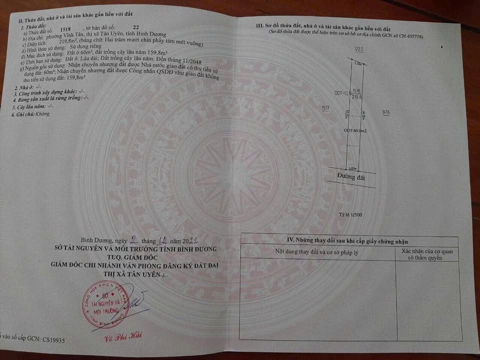 Đất thổ cư 225m² tại Vĩnh Tân, Tân Uyên - Giá chỉ 2.2 tỷ, có nhà ở ngay!