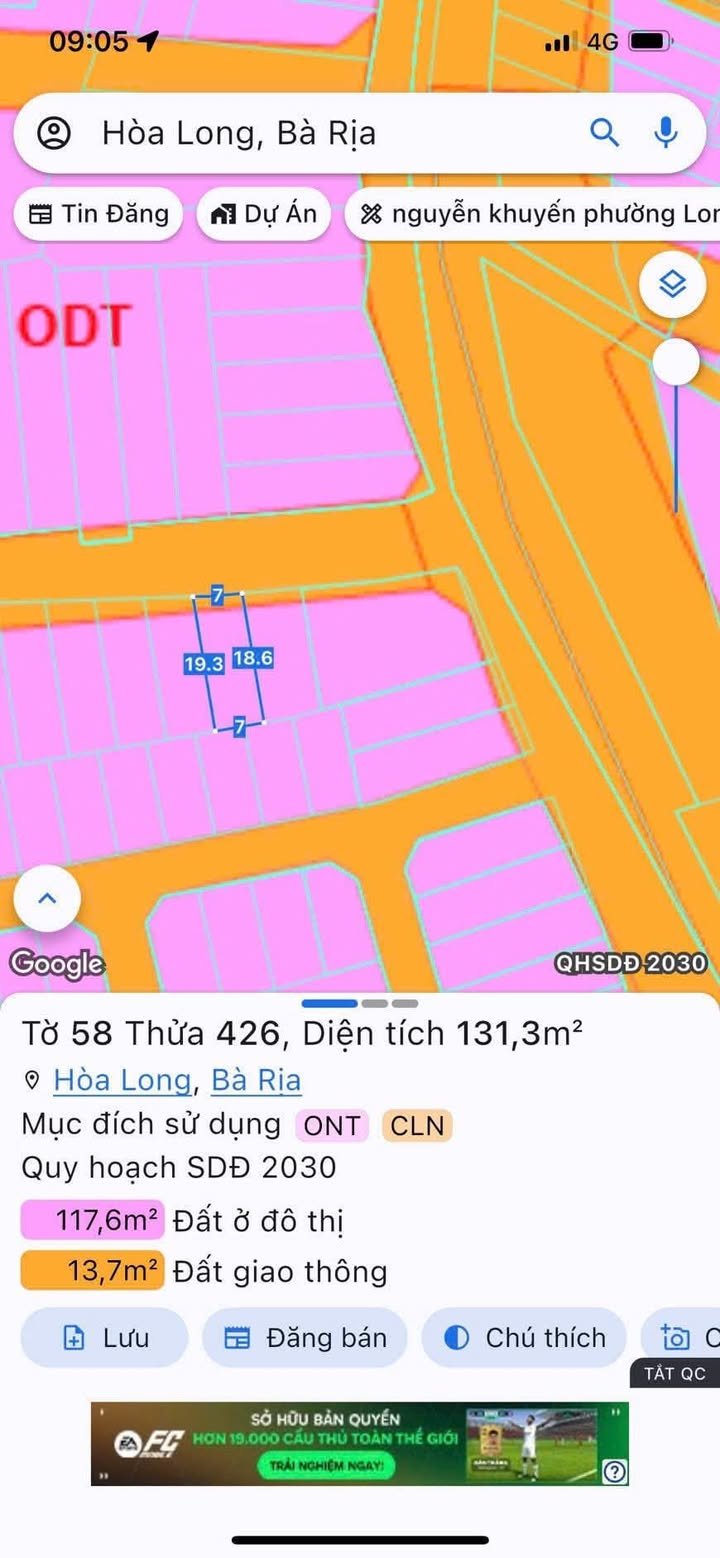 Đất nền Hòa Long, Bà Rịa 135m² giá 2.3 tỷ - Sổ đỏ chính chủ, thương lượng
