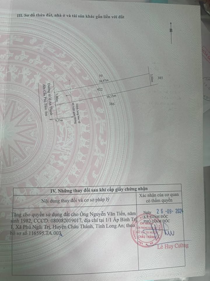 Đất nền mặt tiền đường An Thạnh, xã Hòa Phú, huyện Châu Thành, 200m² - Giá chỉ 750 triệu!