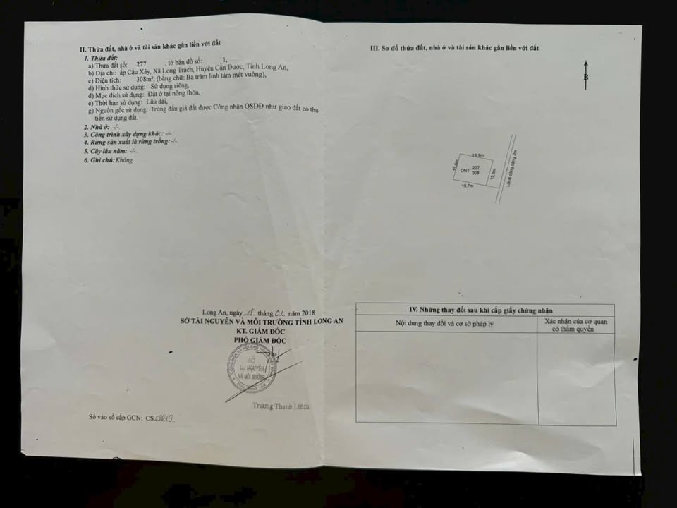 Đất thổ cư Long Trạch 1001m² giá 2 tỷ - Sổ đỏ chính chủ, đầu tư sinh lời!