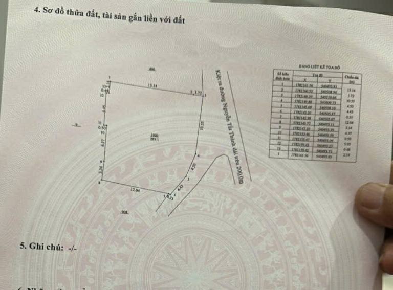 Đất kiệt ô tô Nguyễn Tất Thành, Hòa Hiệp Nam, 289m² - Đầu tư tiềm năng sinh lời!