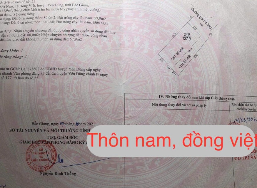 Đất nền 138m² tại xóm Nam, Đồng Việt, Yên Dũng giá chỉ 700 triệu - Cơ hội đầu tư tuyệt vời!