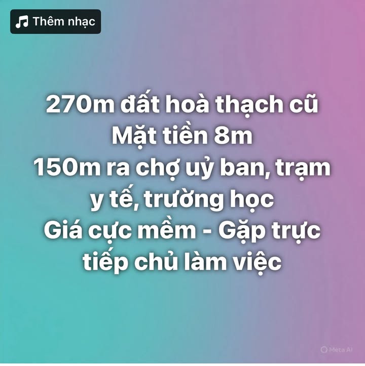 Đất Hòa Thạch Quốc Oai 270m² giá tốt - Mặt tiền 8m, ô tô vào tận nơi!