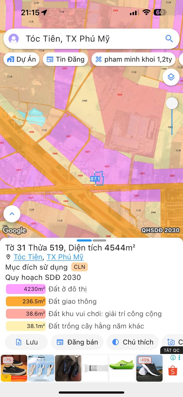 Đất nền ấp 1 Tóc Tiên 18.000m² - Cơ hội đầu tư sinh lời!