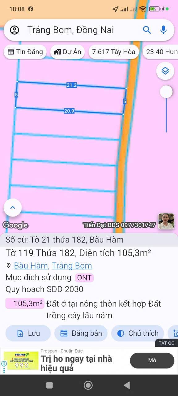 Đất thổ cư Bàu Hàm 100m² giá 580 triệu - Sổ đỏ chính chủ, xây dựng tự do!