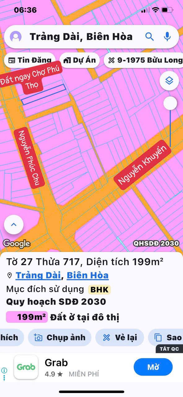 Đất mặt tiền Chợ Phú Thọ, Biên Hòa 200m² giá 9.8 tỷ - Đầu tư sinh lời!