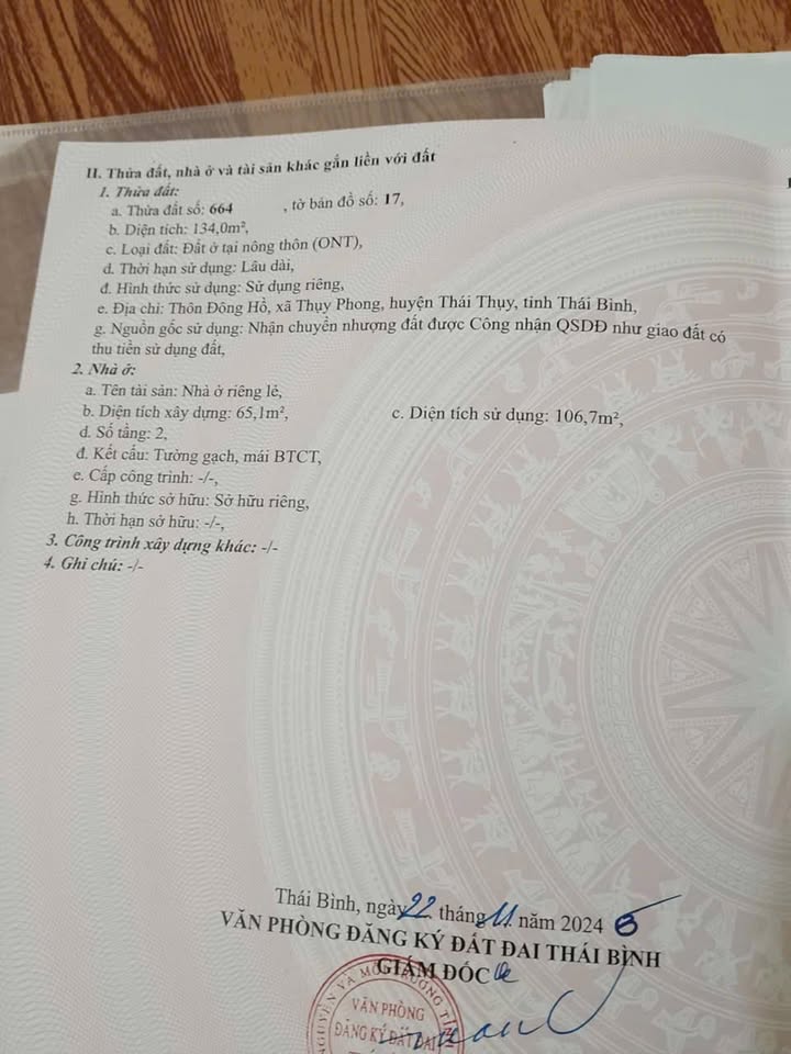 Nhà 2 tầng Thụy Phong, Thái Thụy 134m² - Đầu tư sinh lời ngay!