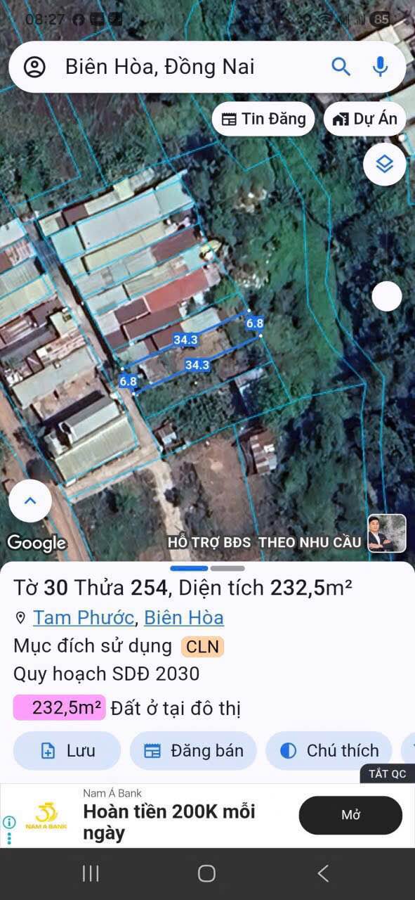 Đất nền Tam Phước, Biên Hòa 231m² giá 1.2 tỷ - Cơ hội đầu tư tuyệt vời!