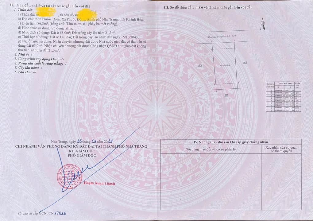 Lô đất thổ cư Phước Điền, Nha Trang 86,3m² giá 2,2 tỷ - Đầu tư sinh lời nhanh chóng!