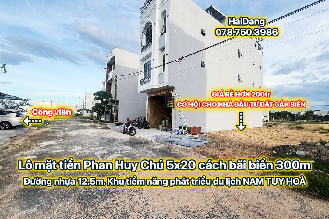 Đất mặt tiền Phan Huy Chú, Tuy Hoà 100m² giá 2.X tỷ - Đầu tư sinh lời hấp dẫn!