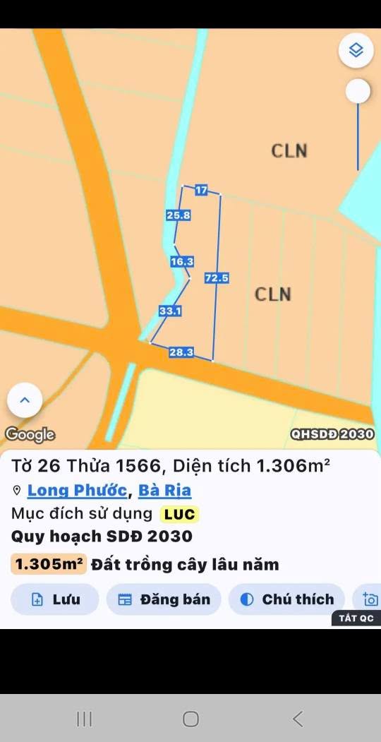 Đất nền Long Phước 1305m² giá 1.9 tỷ - Khu dân cư yên tĩnh, thuận lợi đầu tư!