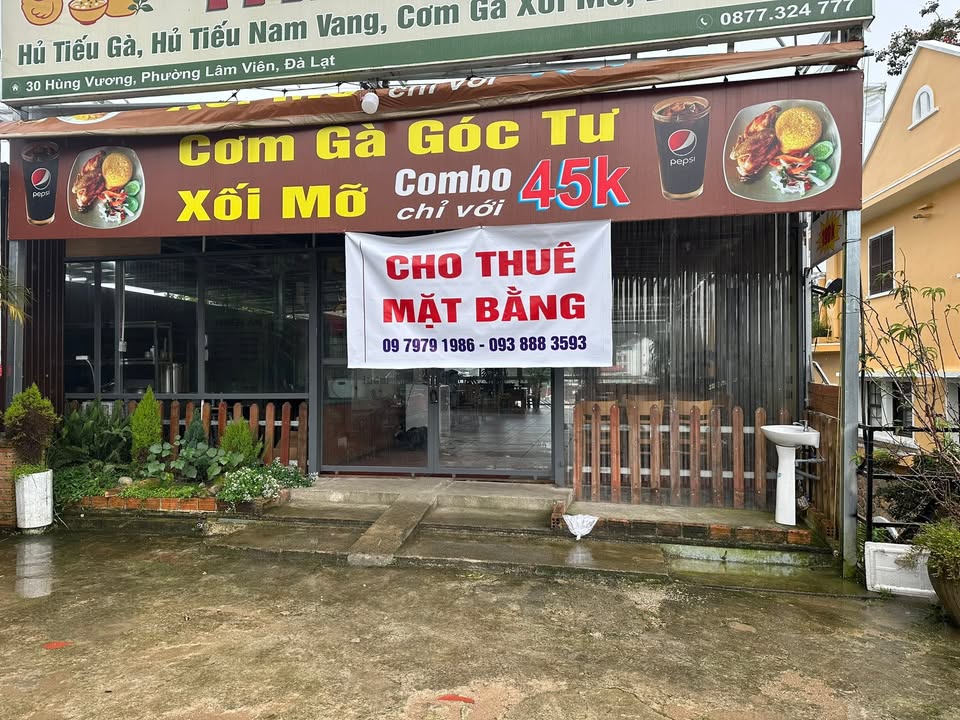 Cho thuê mặt bằng 30 Hùng Vương, Đà Lạt 250m² - Phù hợp hàng ăn uống!