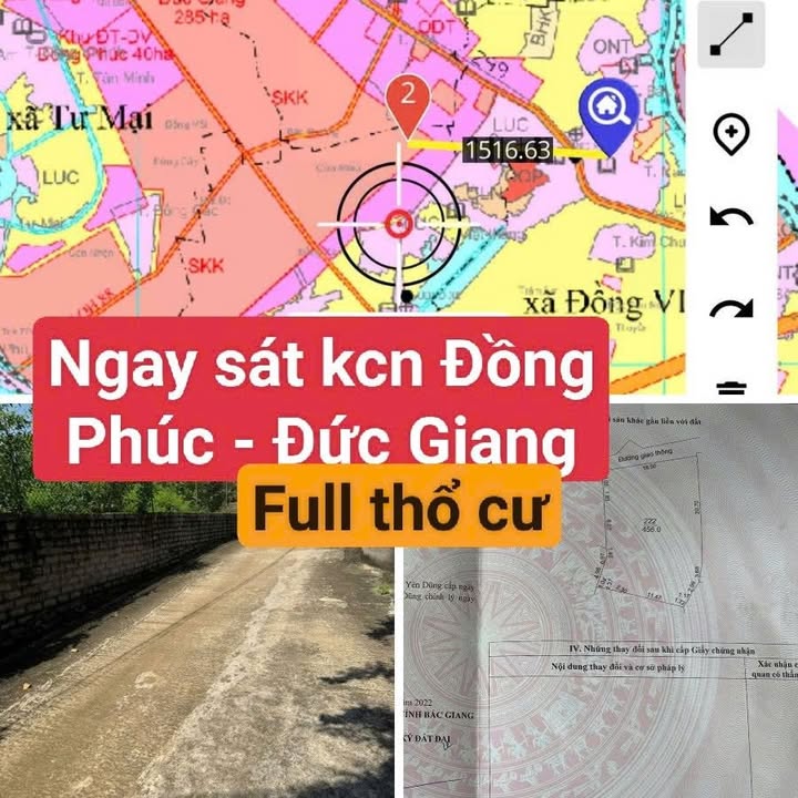 Đất thổ cư 456m² tại Đồng Việt, Yên Dũng - Giá chỉ 2.4 tỷ, đầu tư sinh lời!